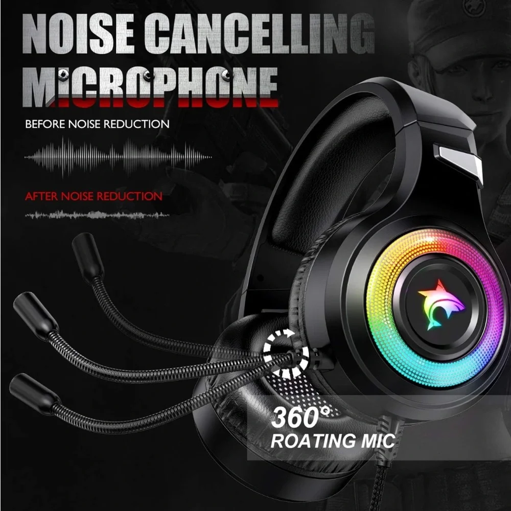 Gaming Headset Cancelling Over Ear Compatible with PC, PS4,PS5, Xbox One,Mac 🎧